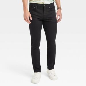 Goodfellow & Co Men's Mid Rise Skinny Leg Slim Jea Carbon Black